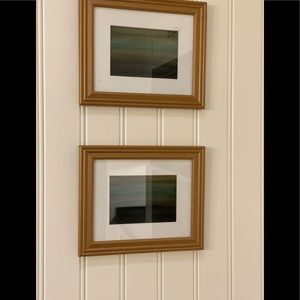2 Original Paintings 5x7 framed in 8”x10” wood frame
